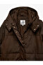 Oversize Puffer Jacket with Hooded Snap Button and Zipper - 5