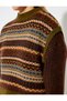 Stand Collar Sleeveless Ethnic Patterned Knitted Sweater - 6
