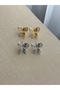 Füsun Butterfly Earrings Silver Color Women's Earrings Minimal Stylish Design – Museum of Innocence - 2