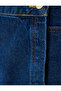 Pocket Detailed Mini Denim Shorts Skirt Standard Waist - 6