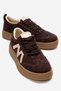 Women's Brown Suede Casual Sneaker – Comfortable Shoes with Rubber Sole and Lace-Up Closure