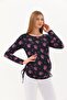 Floral Print Maternity Blouse with Gusseted Sides - 2