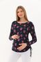 Floral Print Maternity Blouse with Gusseted Sides
