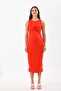 Maternity Cotton Stretchy Fabric Knot Front Midi Dress - 3
