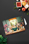 Cute Cats Themed Tempered Glass Cutting Board 21X30 cm Size Uv Printing - Ckt030 - 2
