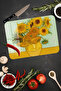 Sunflowers Themed Tempered Glass Cutting Board 21X30 cm Size Uv Printing - Ckt027 - 4