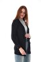 Black Soft Stretchy Fabric Cardigan with Pockets - 4