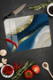 Abstract Blue and Gold Pattern Tempered Glass Cutting Board 21X30 cm Size Uv Printing - Ckt091 - 4