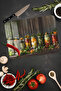Tempered Glass Cutting Board – Colorful Pickle Jars and Vegetables Themed Uv Print 21X30 cm - Ckt114 - 4