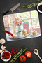 Tempered Glass Cutting Board – Pink Flowers and Coffee Table Themed Uv Printing 21X30 cm - Ckt111 - 4
