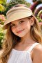 Beige Straw Visor Hat for Girls 10-18 Years Old