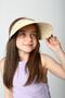 Beige Straw Visor Hat for Girls 10-18 Years Old - 7