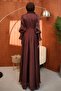 Brown Side Tie Sleeve Detailed Evening Dress - 5