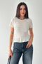 Women's Gipeli Cropped Blouse – Short Sleeve Ruffle Detail Stylish Blouse - 2