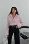 Pink Geometric Shirt with Flap Pockets and Sleeve Details - 2