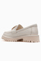 Women's Leather Daily Loafers Shoes 26Y D26Ya-3640 Beige - 3