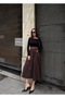 Women's Pocketed Belt Piece Long Skirt - 3