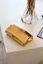 Women's Patent Leather Gold Mini Box Shoulder Bag - 2