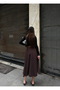 Women's Pocketed Belt Piece Long Skirt - 6