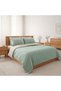 Fitted Sheet 100% Cotton Double Double Color (Green/Beige) Duvet Cover Set