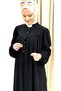 Buttoned Robali Extra Loose Fitted Cut Reglan Sleeve Ferace Suitable for Tesettüre