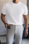 Kelly Luxury Series Men's Slim Fit Hair Knit Patterned Crew Neck Short Sleeve Knitwear T-Shirt