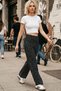 Comfortable Fit High Waist Wide-Leg Viscose Mix Women's Trousers - 5