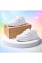 Everyday Boys' and Girls' White Sneakers with Velcro Double Straps, Comfortable and Lightweight Sports Shoes - 7