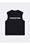 Sleeveless Printed Black Undershirt