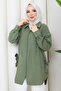Women's Tunic with Eyelet Details and Zipper Closure - 6