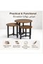 Three-piece coffee table set, round sofa side table, metal frame, easy to assemble. - 3