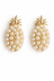 Ziva Gold Pineapple Shaped Pearl Filled Gold Design Earrings - 2
