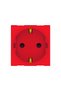 Schuko socket for 2 Himel modules, IP20, red