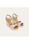 Women's Mink Color Wedge Heeled Suede Leather Sandals
