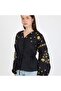 Floral Embroidered V-Neck Buttoned Linen Shirt with Tie Detail - 3