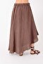 Women's Asymmetric Linen Skirt - 5