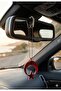 Car Mirror Ornament Turkey Reversible Moon Star Red Design Plexi Model with Chain - 3