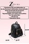 Women's Black Backpack Leather-Look Daily Mother-Baby Backpack - 2