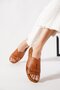 Mentel Belt Buckled Genuine Leather Women's Sandals Tan Skin - 4