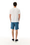 Men's Blue Straight Fit Elastic Waist Shorts - 2