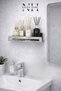 Stainless Steel Multi-Purpose Bathroom and Kitchen Shelf – 4 Hangers, Adhesive & Screw Installation - 5