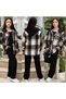 Girl's Lumberjack Flannel Hooded Shirt Jacket - Cargo Pants - Bodysuit 3-Piece Set for Holidays - 2