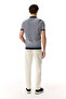 Men's Navy Blue Jacquard Polo Collar Short Sleeve Knit Sweater - 2