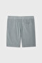Men's Green Gray Straight Fit Tie-Up Shorts - 2