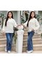 Girl's Embroidered Knitwear g Shirt Collar Is a Two-Piece Set of Sweater and Embroidered Jean Pants for the Holidays. - 2
