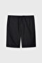 Men's Black Straight Fit Tie-Waist Lyocell Shorts