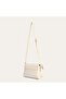Women's Ecru Leather-Look Shoulder Bag with Cover - 2