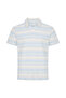 Men's Blue Striped Polo Collar Short Sleeve T-Shirt
