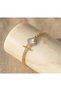 Clover Detailed Zircon Stone Gold Color Stainless Steel Bracelet - 3