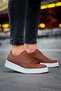 Ch043 Cowien Men's Daily Lace-Up Leather Sports Sneakers Shoes Cbt - Tan - 5